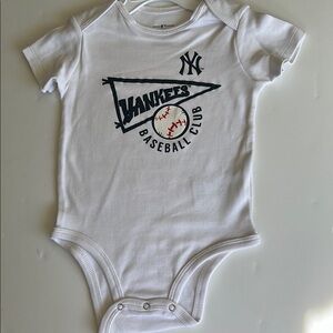 MLB Yankees White Baby Onesie